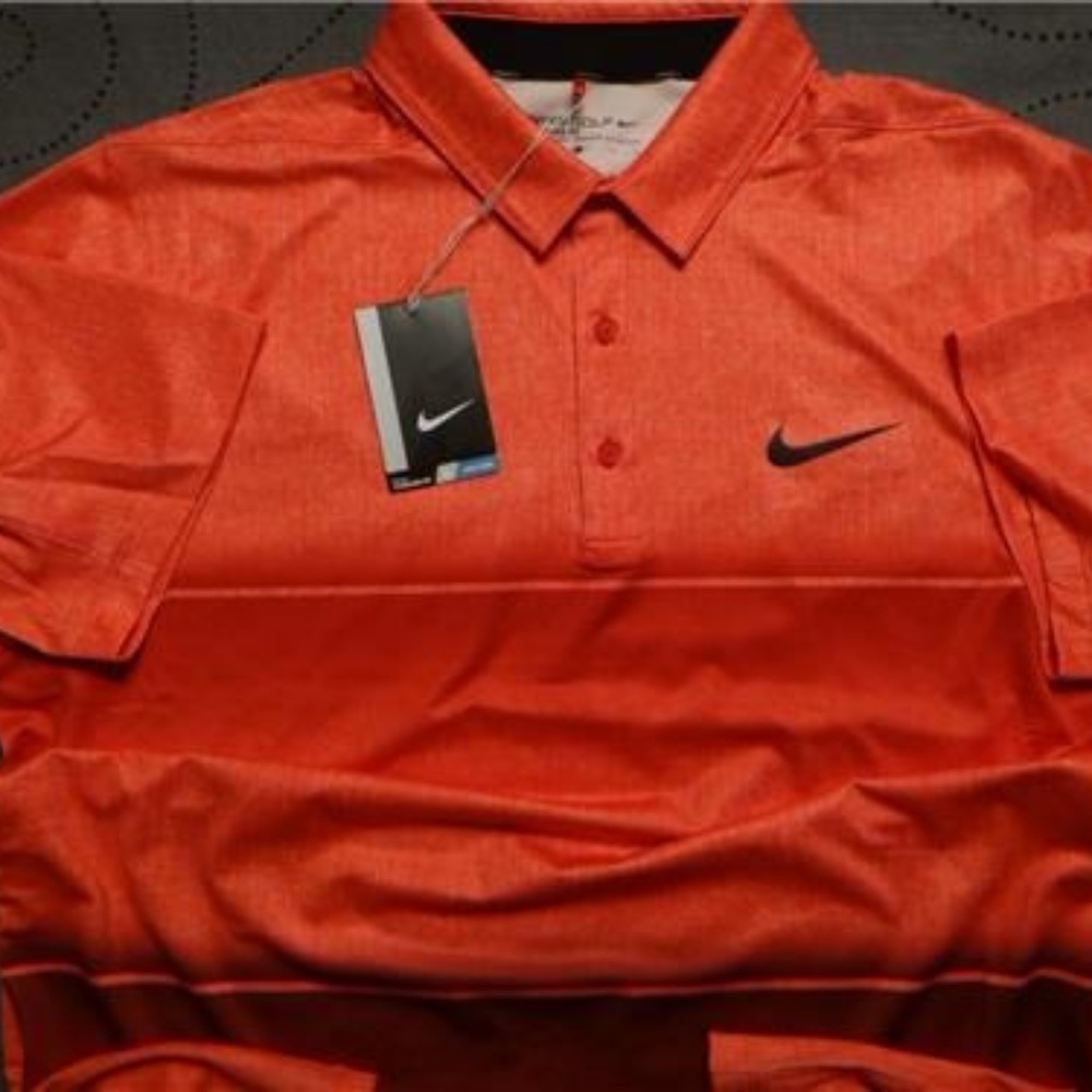 NIKE GOLF STANDARD DRI FIT HEATHER RED'S POLO SHIRT SIZE L MEN NWT $80.00